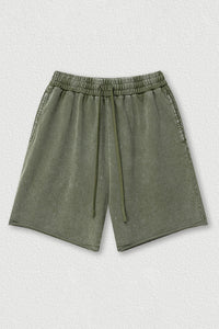 Distressed Washed Casual Shorts - Loose Rolled Hem Cargo Shorts