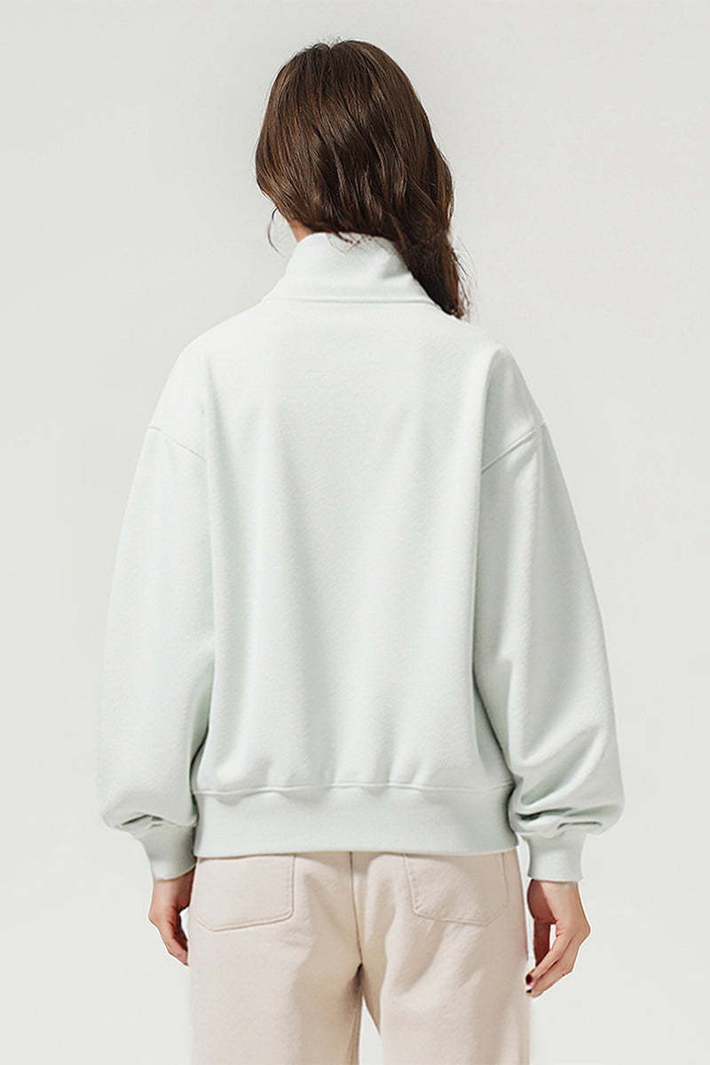 Men/Women Loop-Knit Stand Collar Zip-Up Hoodie