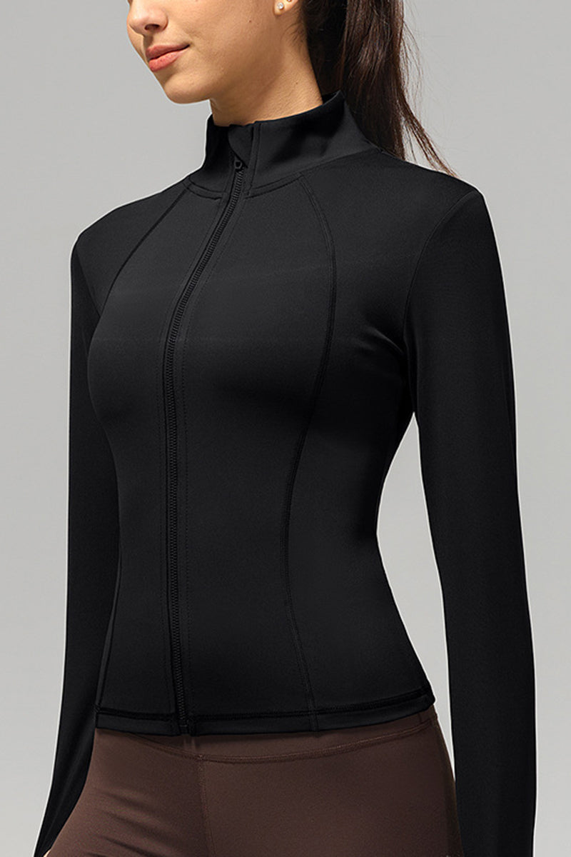 Women Stand-Collar Slim-Fit Quick-Dry Yoga Jacket