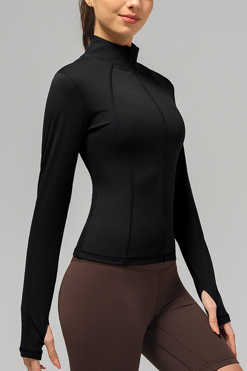 Women Stand-Collar Slim-Fit Quick-Dry Yoga Jacket