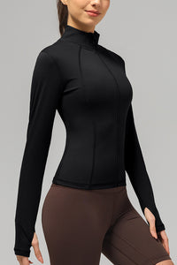 Women Stand-Collar Slim-Fit Quick-Dry Yoga Jacket