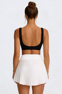 Women's Tennis Athletic Color Block Sets:Twist Front Bra & Skirt