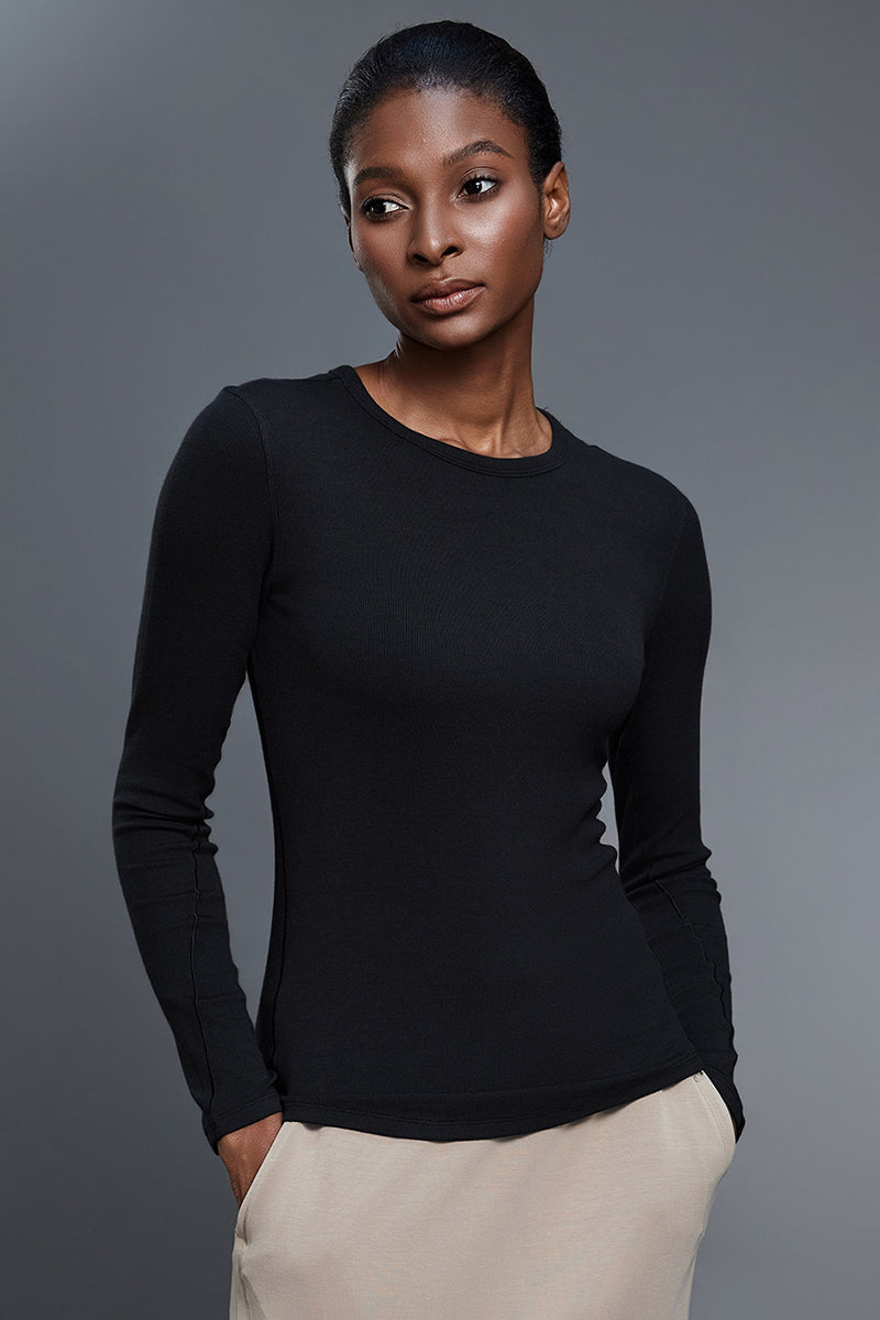 Women Slim-Fit Modal Comfort Yoga Long Sleeve Workout Top