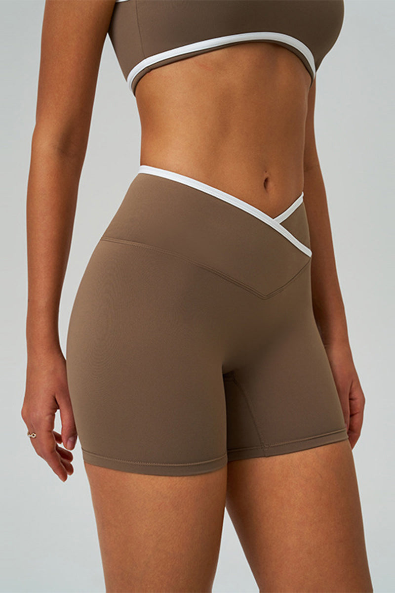 Women Crisscross High-Waist Yoga Shorts