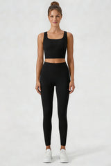 Women's Yoga Sets:Butterfly Back Bra And Mesh Panel Leggings