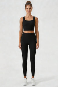 Women's Yoga Sets:Butterfly Back Bra And Mesh Panel Leggings