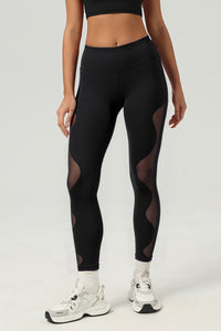 Women's Side Mesh-Paneled Breathable High-Waist Yoga Leggings