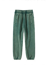 Men/Women Retro Wax-Dye Fleece-Lined Jogger Pants