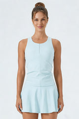 Women's Minimalist Front-Zip Sleeveless Sports Tank Top