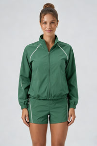 Women's Outdoor Color-Matched Casual Jacket And Shorts Sets