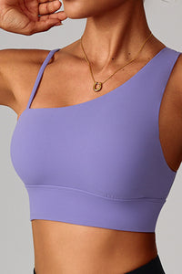 Women Asymmetric Single-Strap Quick-Dry Sports Bra