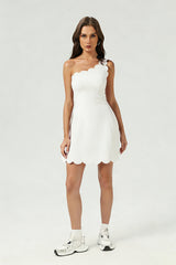 Women's Athletic Petal Asymmetrical One-shoulder Tenni Dress