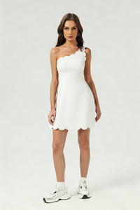 Women's Athletic Petal Asymmetrical One-shoulder Tenni Dress