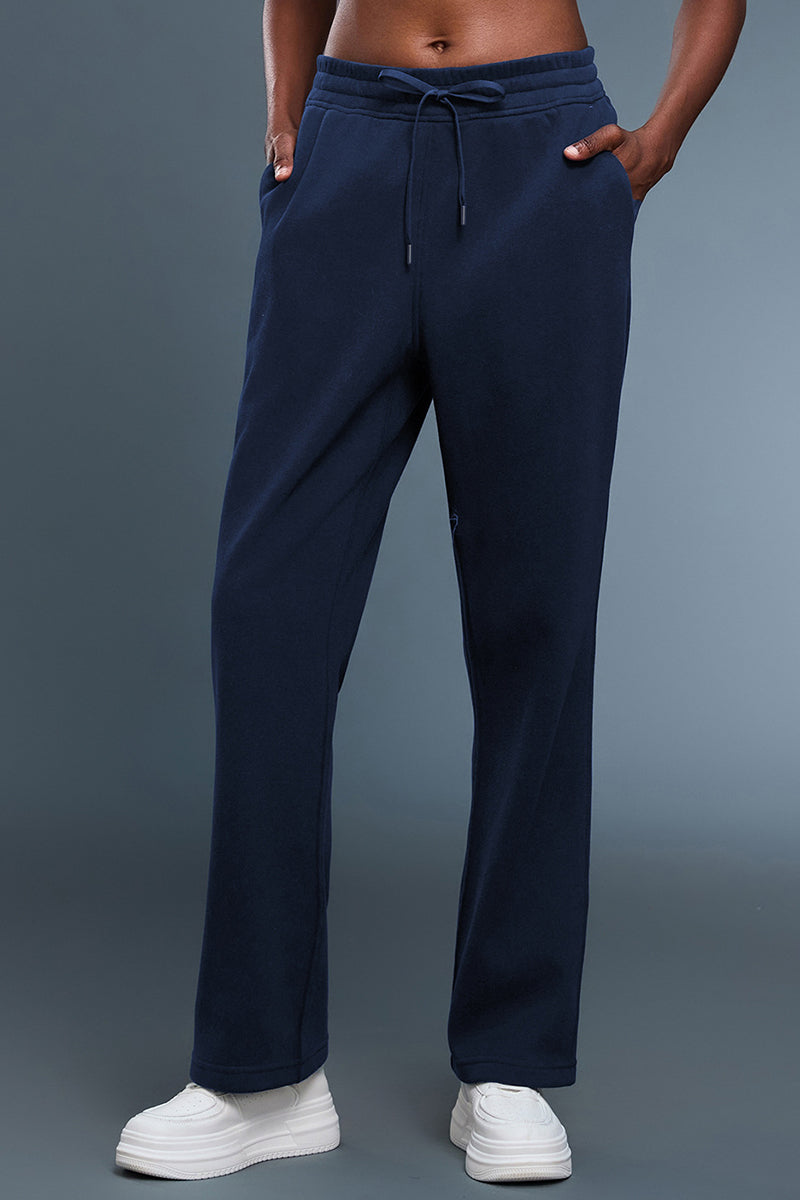 Women Loose Fleece-Lined Straight-Leg Comfortable Casual Workout Pants