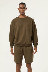 Men's Athletic Set:Round-neck Pullover And Shorts