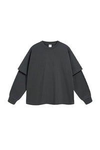 Men/Women Casual Loose Fit Long Sleeve Layered T-Shirt