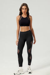Women's Mesh-Paneled Set:Bra And High Waist Leggings