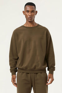 Men's Athletic Pure Color Round neck  Fleece Pullover