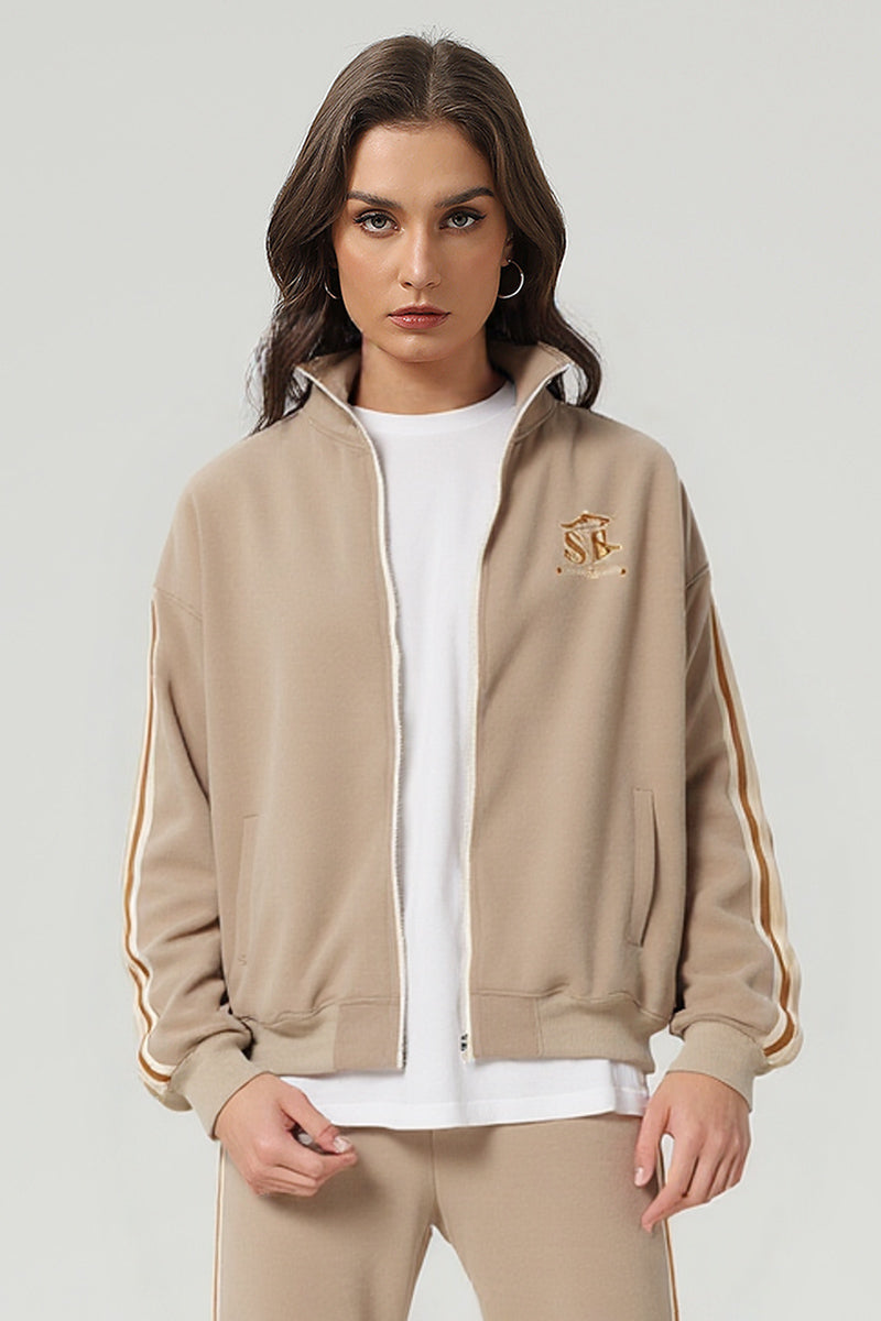 Unisex Casual Embroidered Striped Loose Jacket