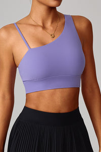 Women Asymmetric Single-Strap Quick-Dry Sports Bra