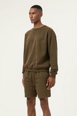 Men's Athletic Set:Round-neck Pullover And Shorts