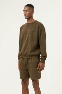 Men's Athletic Set:Round-neck Pullover And Shorts