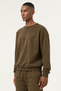 Men's Athletic Pure Color Round neck  Fleece Pullover