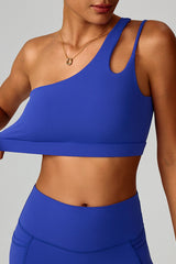 Women Asymmetric Strap Back-Cutout Yoga Sports Bra