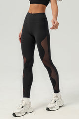 Women's Side Mesh-Paneled Breathable High-Waist Yoga Leggings