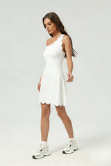 Women's Athletic Petal Asymmetrical One-shoulder Tenni Dress