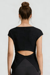 Women's Summer V-neck Pleated Sleeveless Cut Out Tank Top