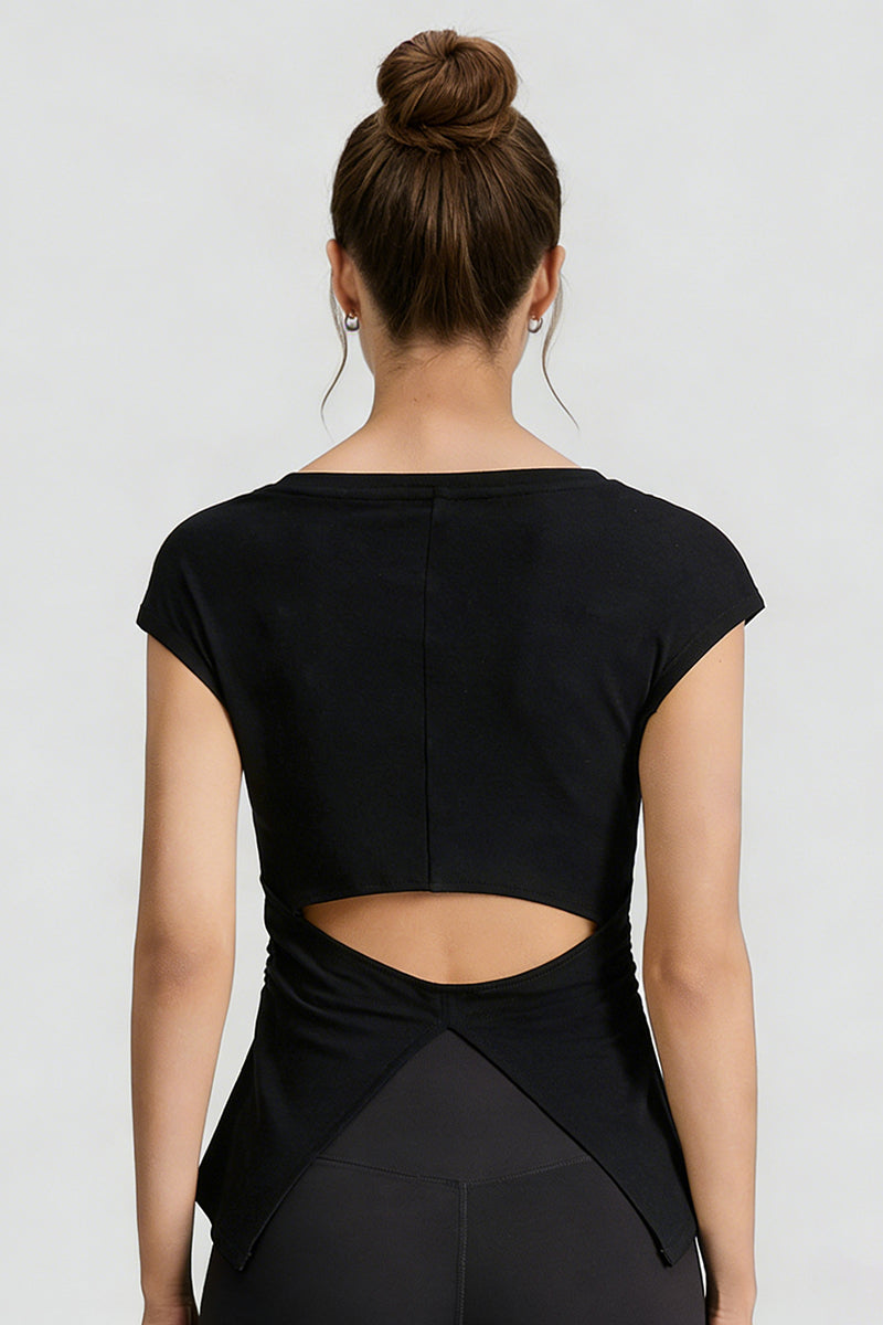 Women's Summer V-neck Pleated Sleeveless Cut Out Tank Top