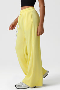 Women High-Waist Drawstring Wide-Leg Yoga Lounge Pants