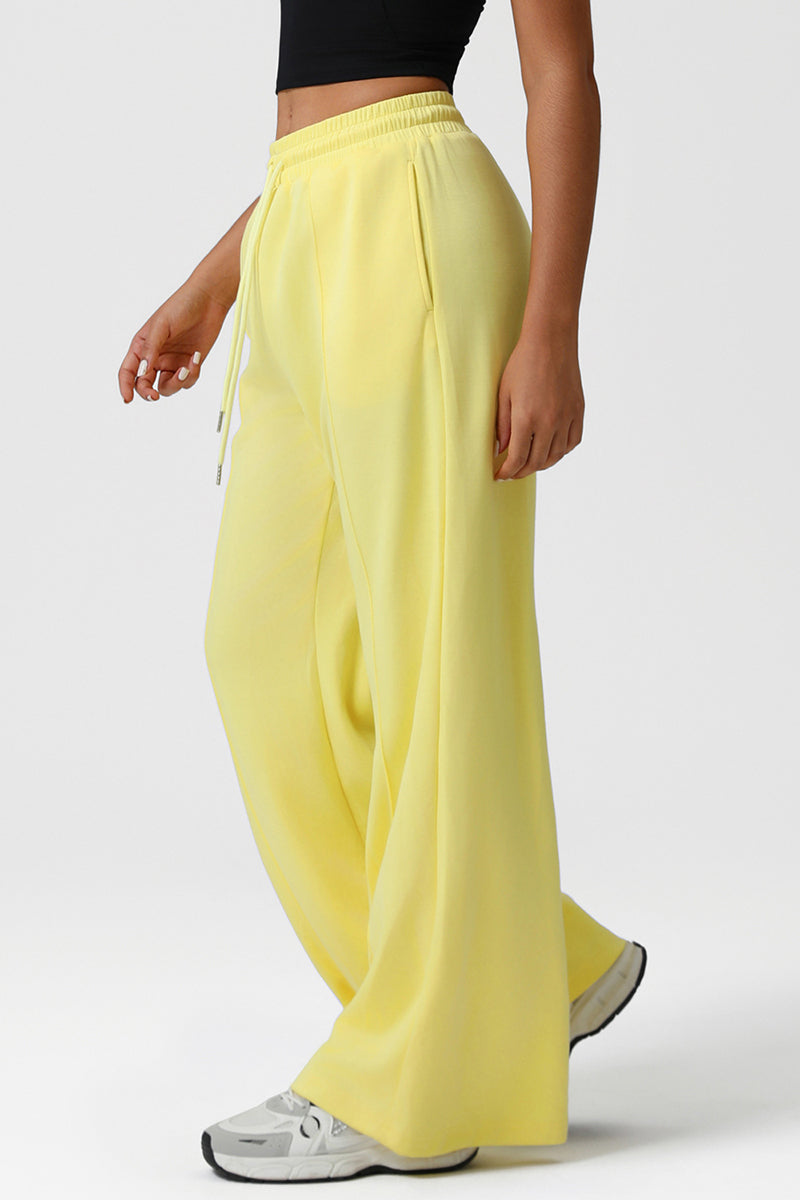 Women High-Waist Drawstring Wide-Leg Yoga Lounge Pants