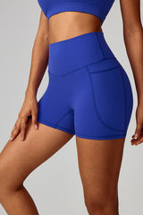 Women High-Waist Quick-Dry Pocket Yoga Shorts