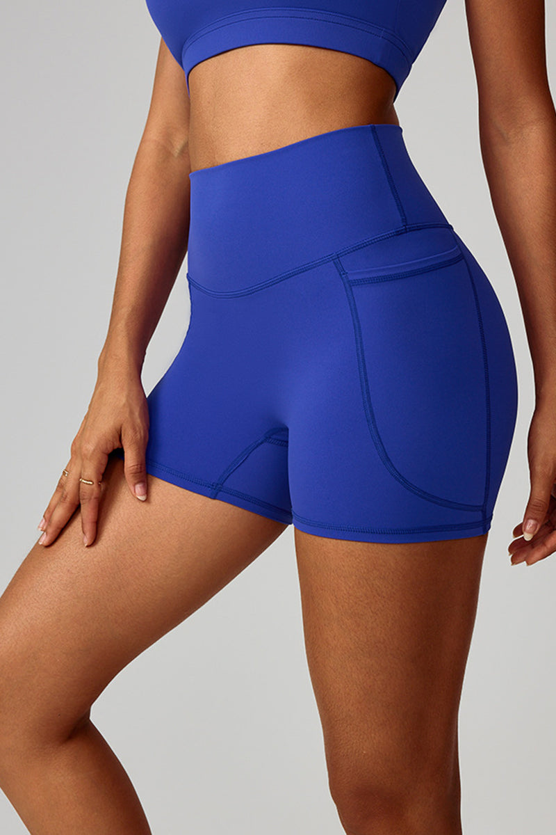 Women High-Waist Quick-Dry Pocket Yoga Shorts