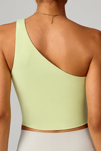 Women Asymmetric Strap Waist-Cinching Yoga Vest