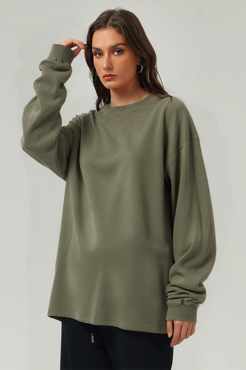 Unisex Heavyweight Retro Long Sleeve Tee: Washed Vintage Loose Fit