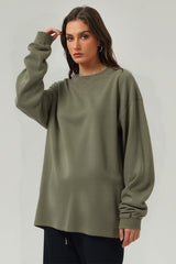 Unisex Heavyweight Retro Long Sleeve Tee: Washed Vintage Loose Fit