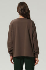 Unisex Heavyweight Oversize Long Sleeve Tee: Retro Textured Fabric Round Neck Design