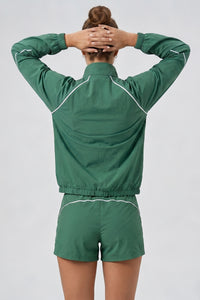 Women's Outdoor Color-Matched Casual Jacket And Shorts Sets