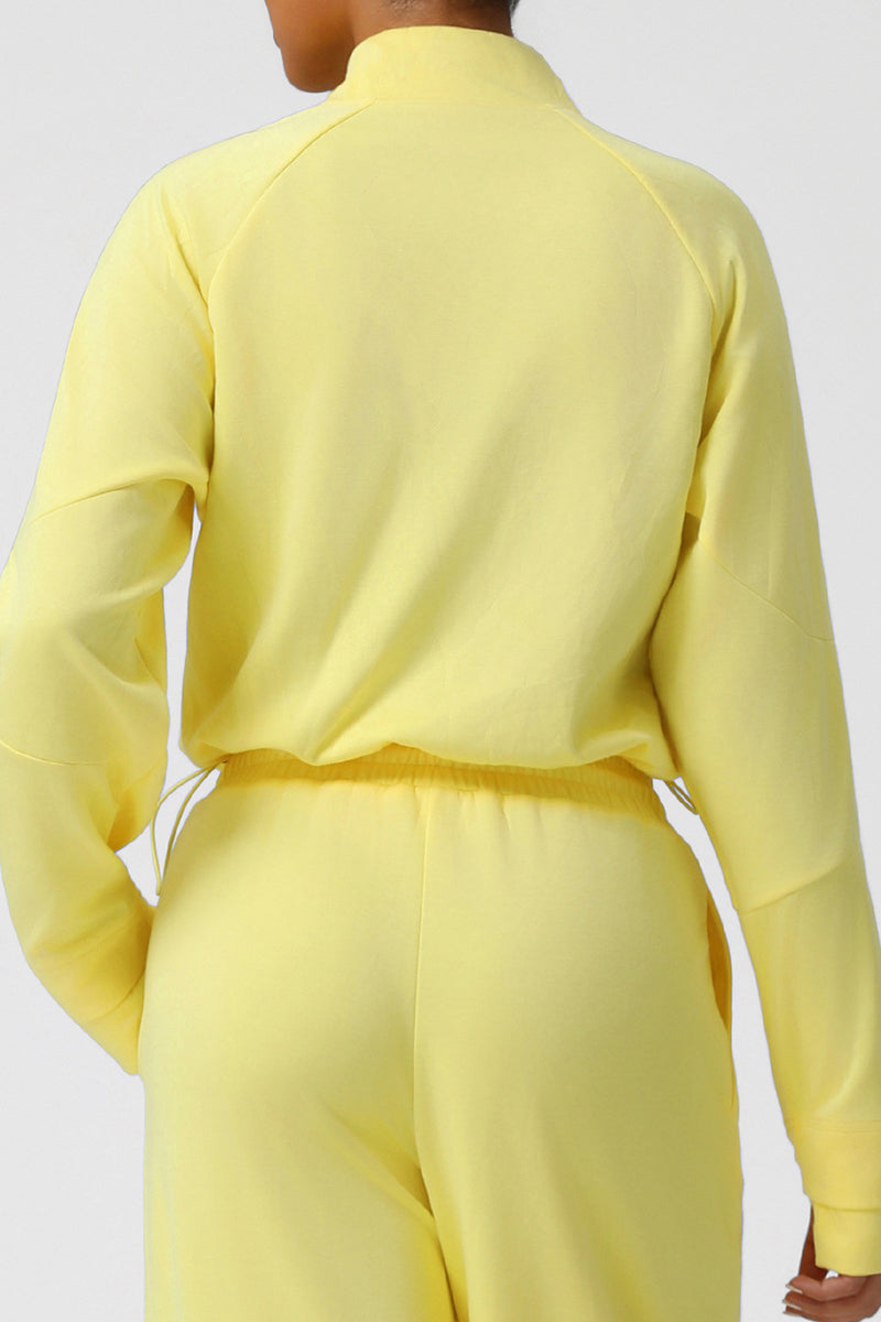 Women Thickened Half-Zip Adjustable-Hem Workout Hoodie