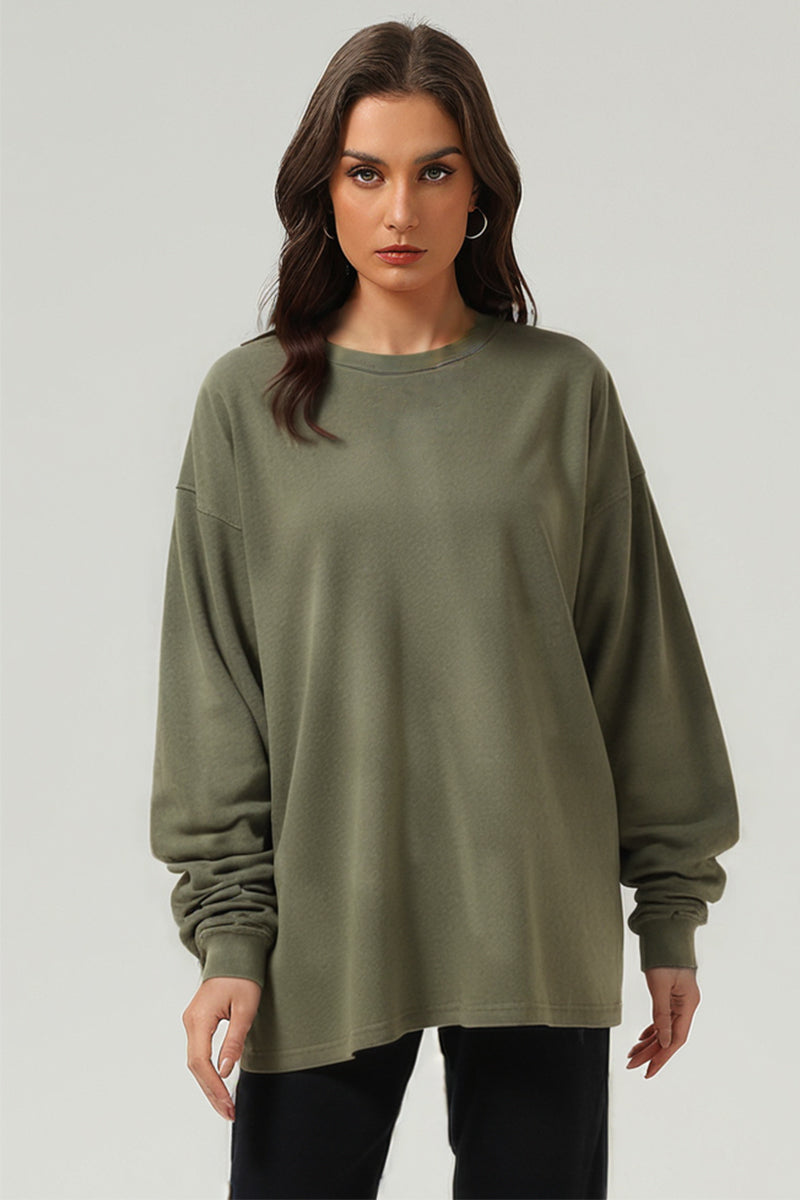 Unisex Heavyweight Retro Long Sleeve Tee: Washed Vintage Loose Fit