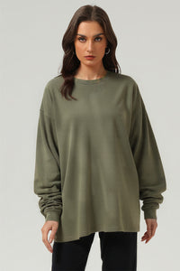 Unisex Heavyweight Retro Long Sleeve Tee: Washed Vintage Loose Fit