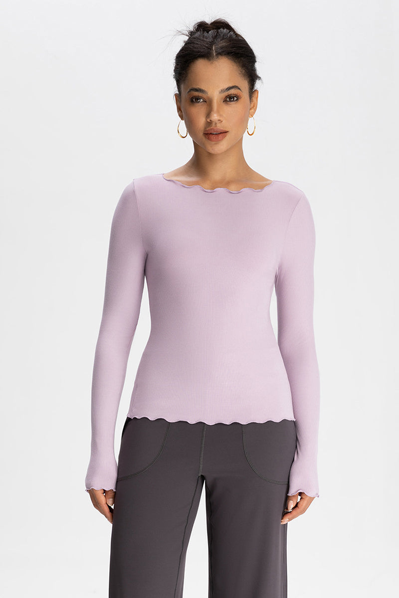 Women Wave-Edge Modal Yoga Long Sleeves