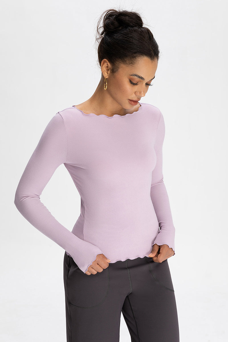 Women Wave-Edge Modal Yoga Long Sleeves