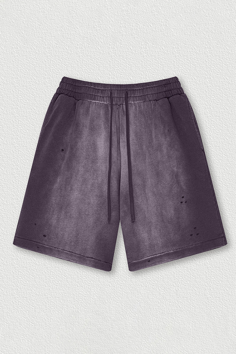 Distressed Athletic Shorts - Unisex Loose Fit Ripped Casual Shorts