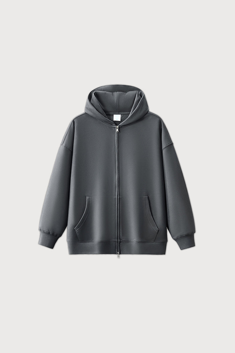 Unisex 400G Heavyweight Brushed Zip-Up Hoodie