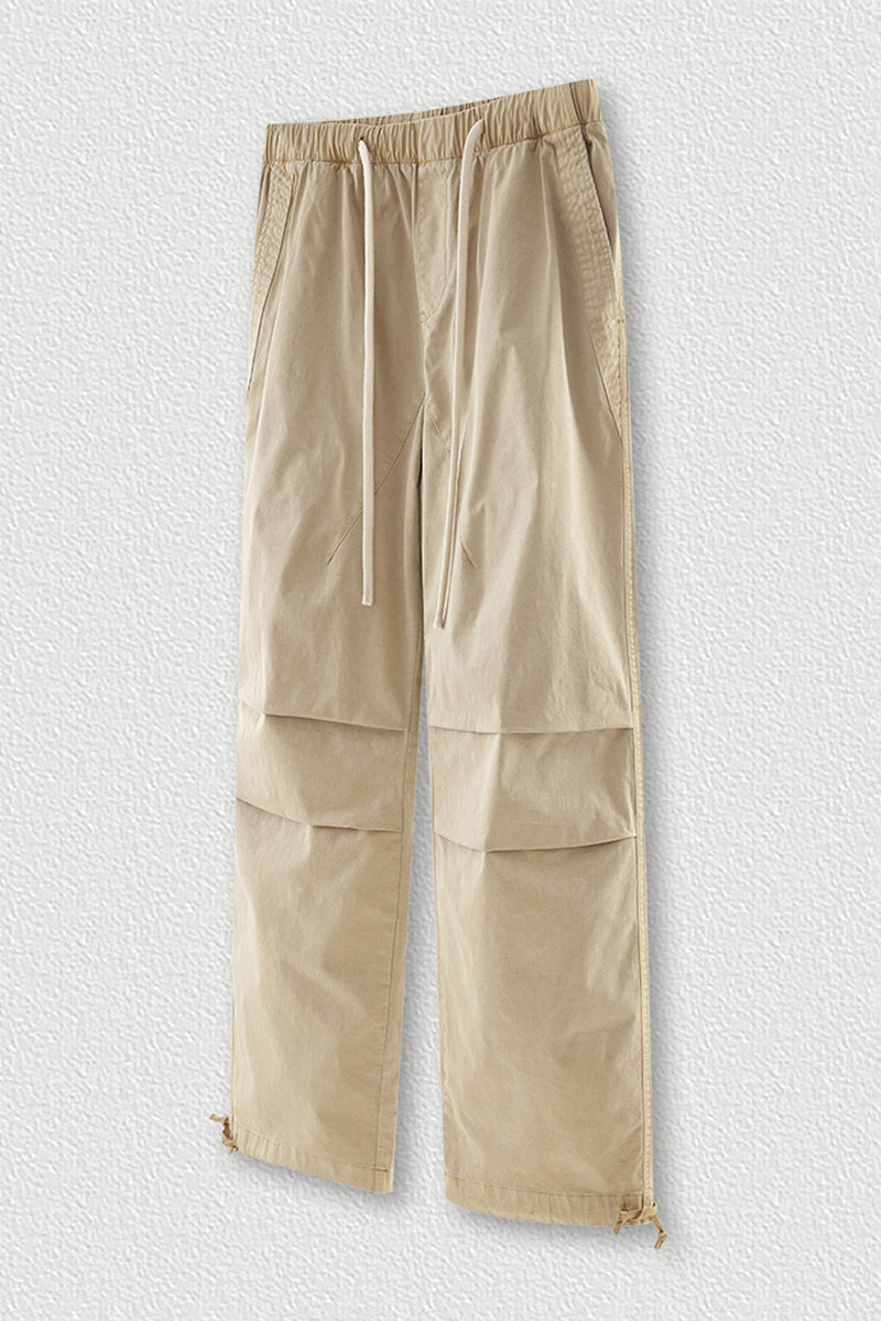 Men's Washed Cotton Pants - Relaxed Fit Casual Trousers