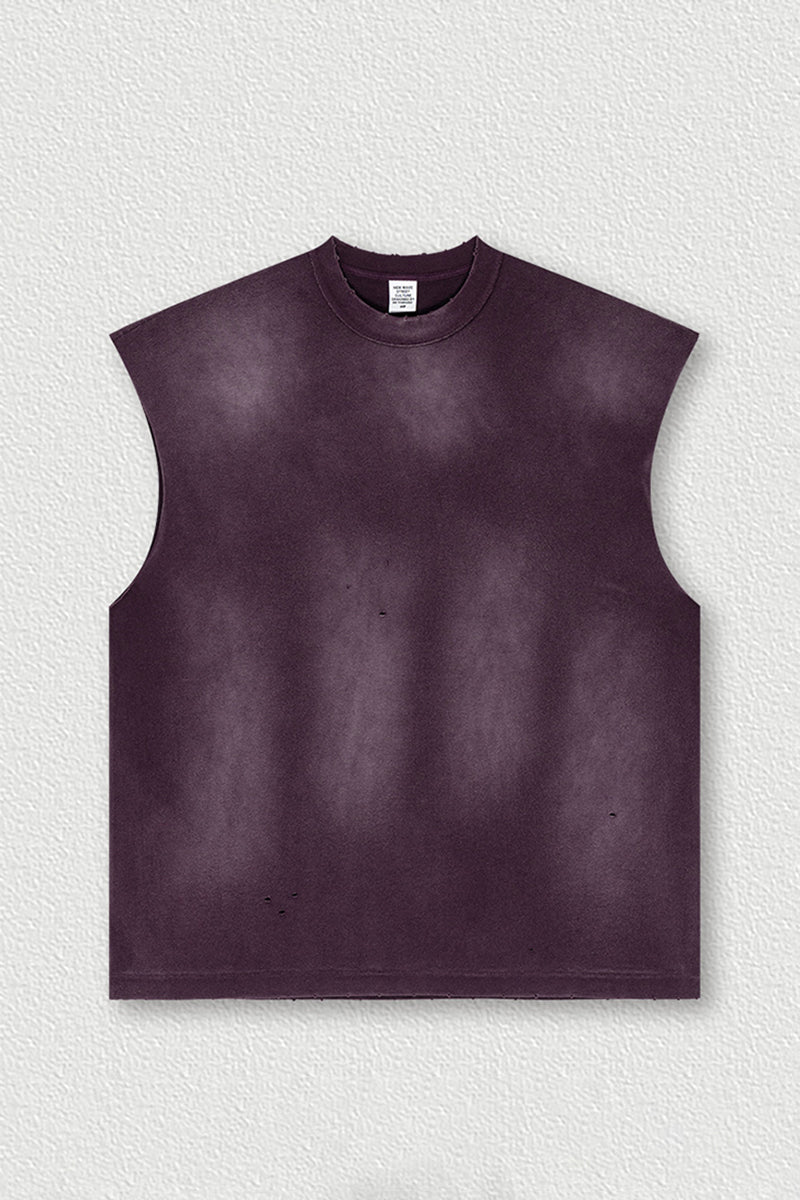 Vintage Distressed Sleeveless Sports Tank Top